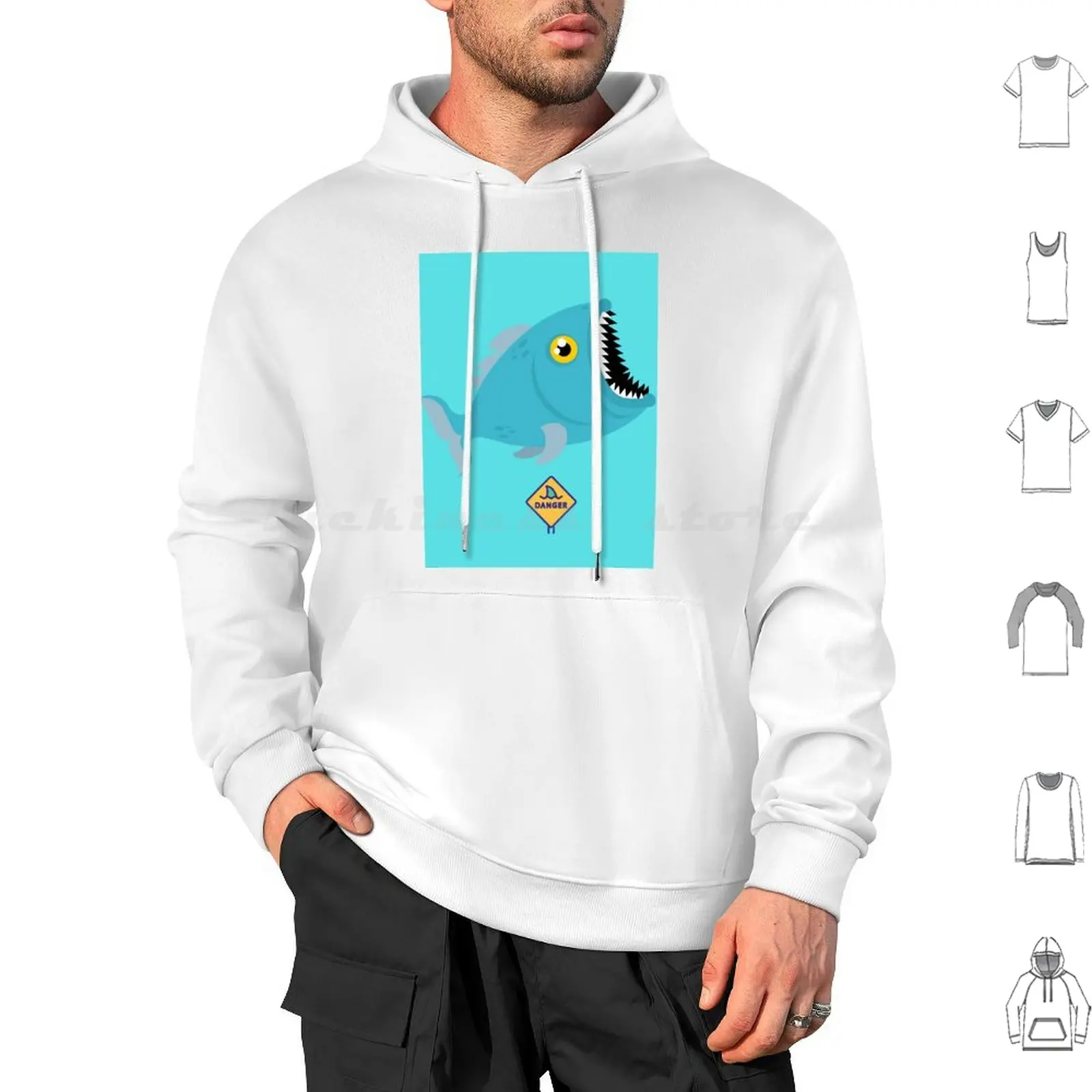 

" Love Shark Face , Shark , Whale Shark , Great White , Megamouth Hoodie cotton Long Sleeve Love Shark Face Shark
