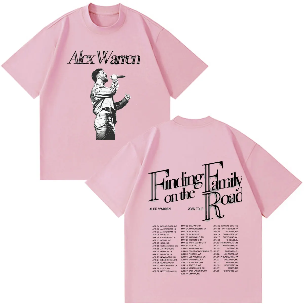 Alex Warren 2026 Tour Grafische Merchandise T-shirts Heren Dames Mode Vintage T-shirts Korte Mouw Katoen Losse Gotische Punk T-shirts