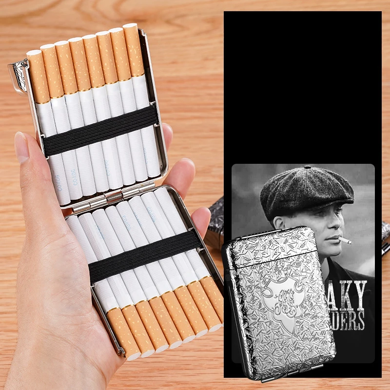 2024 Peaky Blinders Charging Lighter Vintage Engraved Wire Ignition 16 Thick Cigarette Case Proof USB Lighter Shelby Men\'s Gifts