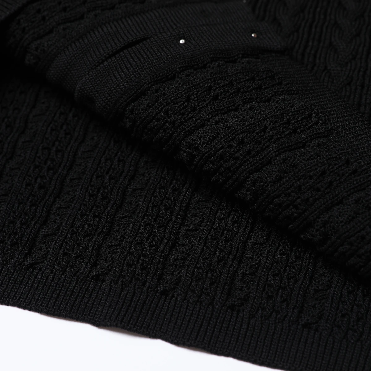 Haute qualité printemps et automne nouvelle mode banlieue perle tricoté femmes à manches longues haut manteau + robe sans manches ensemble