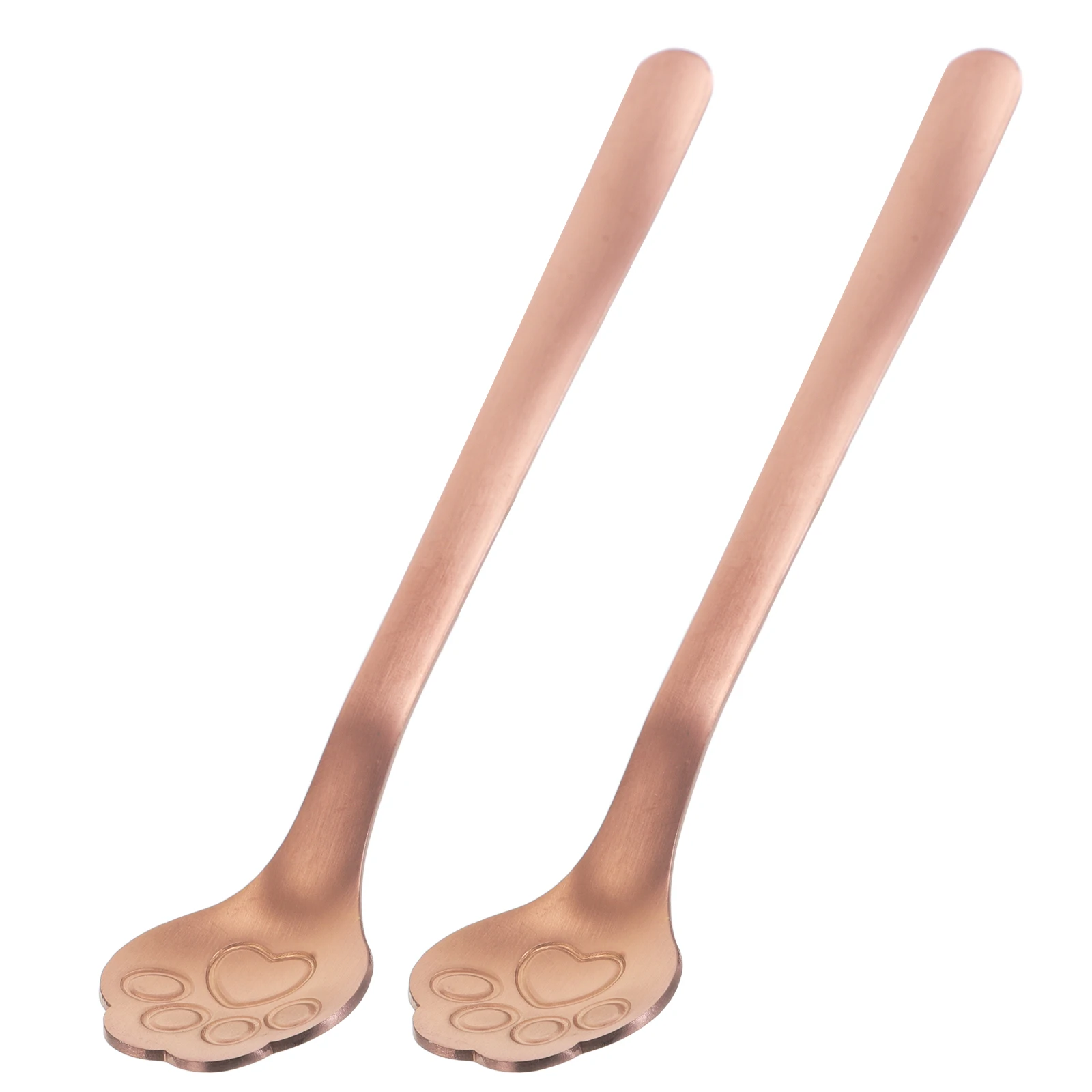 

2pcs Spoons: Stainless Steel Dessert For Coffee Tea Drinks Cute Spoon For Home Hotel Cat Stainless Steel Spoon Stirring