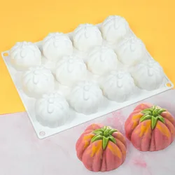 12 Cavity Pumpkin Chocolate Silicone Mold Cake Baking Tool Cushaw Candy Biscuit Jelly Pudding Mould Ice Tray Soap Candle Making
