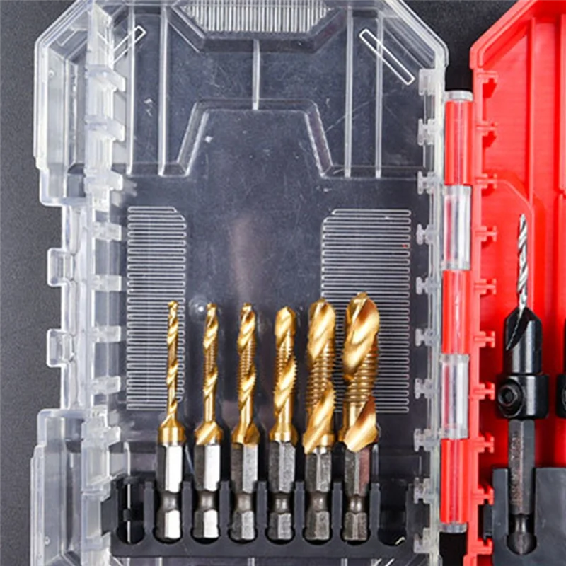 

ABVG-Complete 12-Piece Tapping Drill Bit And Countersink Set With Hex Handle For Woodwork
