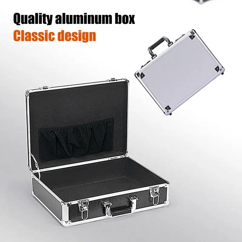 Portable Aluminum Tool Box Equipment Toolbox Safety Equipment Suitcase Aluminum Alloy Small Storage Box Square Storage Organizer