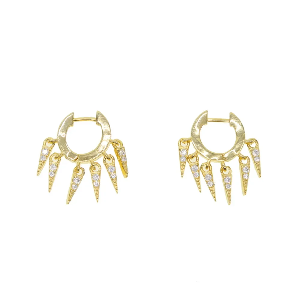 2018 New Eco-Friendly Beautiful Gold Color Earrings for Women Micro Paved CZ bar charm Earring For Girls and Women