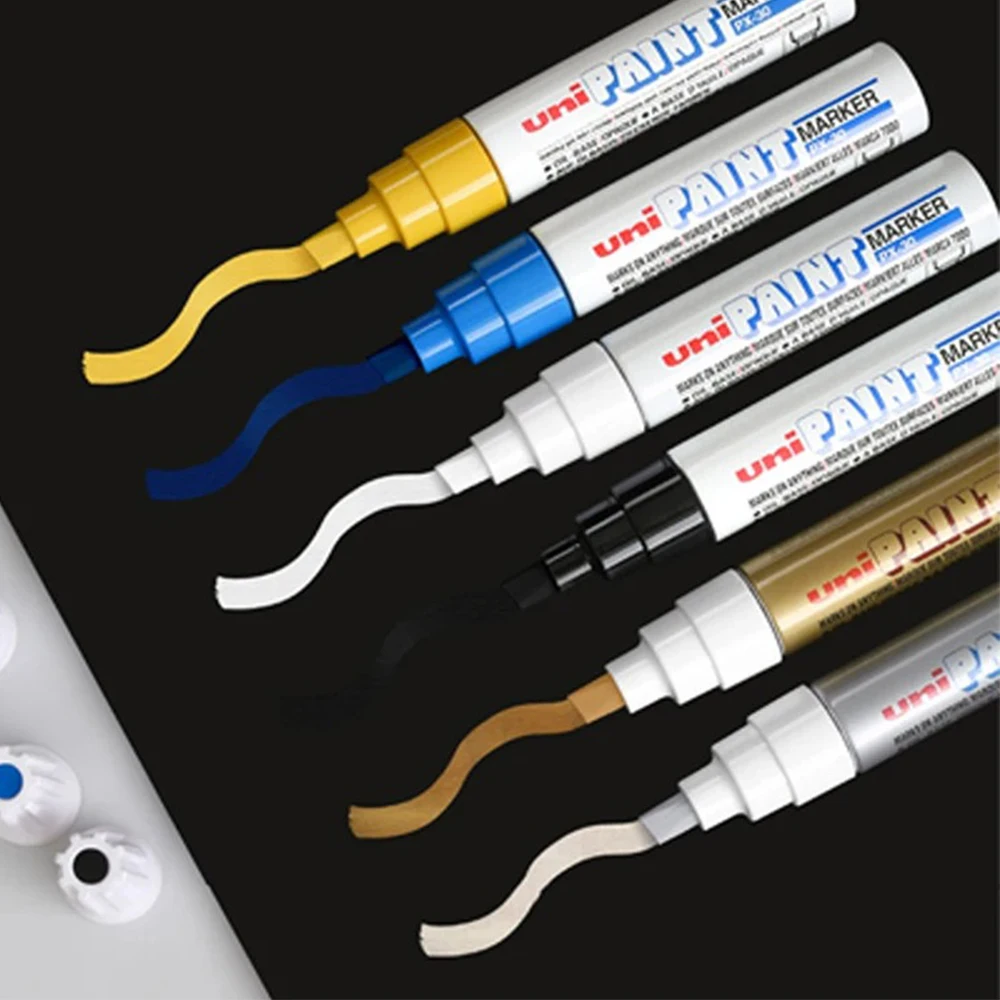 1pcs Japan UNI Paint Pen Marking Pen PX-30 4.0-8.5mm Permanent Oblique Coarse Head oil-based Graffiti Touch Up Office Supplies