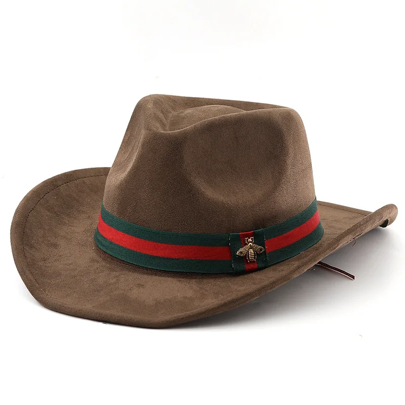 Internet Celebrity, Same Style Western Cowboy Outdoor Sun American Imitation Suede Knight Hat, Street Photography Top Hat
