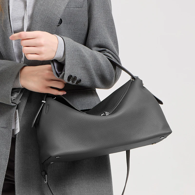 

Fashion Genuine Leather Women's Handbag Top Handle Shoulder Crossbody Bag Oil Wax Cowhide Purses Messenger Tote