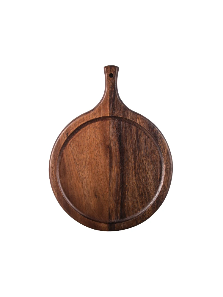 Japanese-Style Steak Plate Frosted Wooden Household Plate Rectangular Cake Western Bread Tableware round Pizza Tray Solid Color