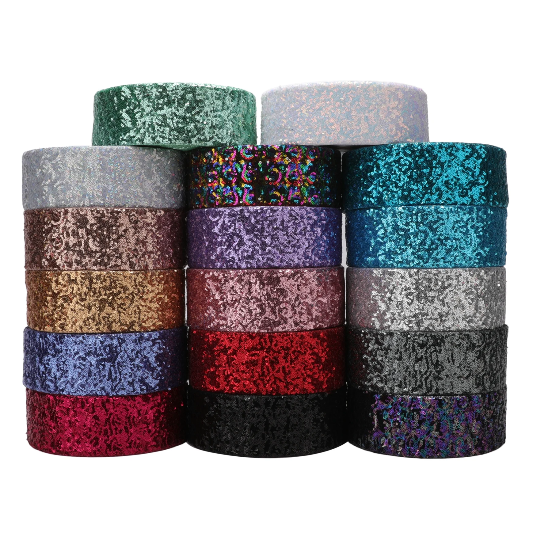 Listones-Rose Sequin Ribbon, Cinta, 3 ", 75mm, 25 jardas por rolo