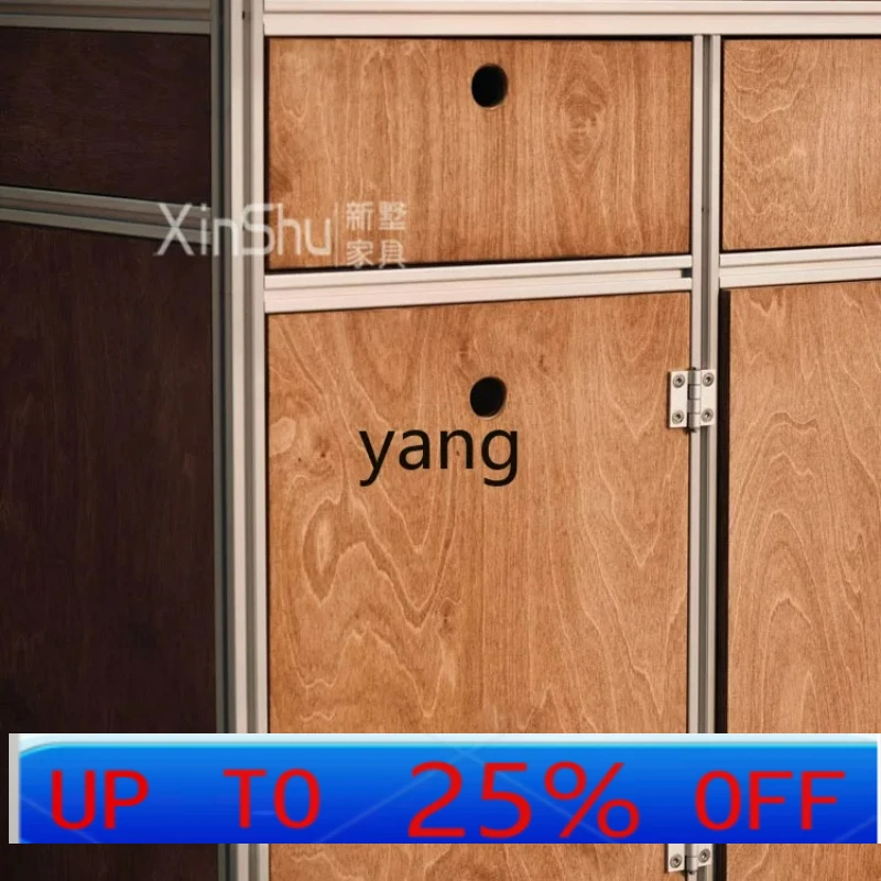 

LMM antique aluminum profile dining side cabinet with wheel living room storage side cabinet storage display cabinet