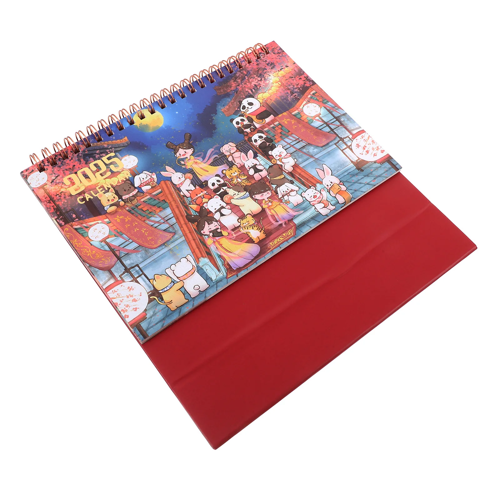 Cute Desk Calendar Small Flip Chinese Painting Design Monthly Desktop Decorative Standing Office Accessory Chinese Calendar