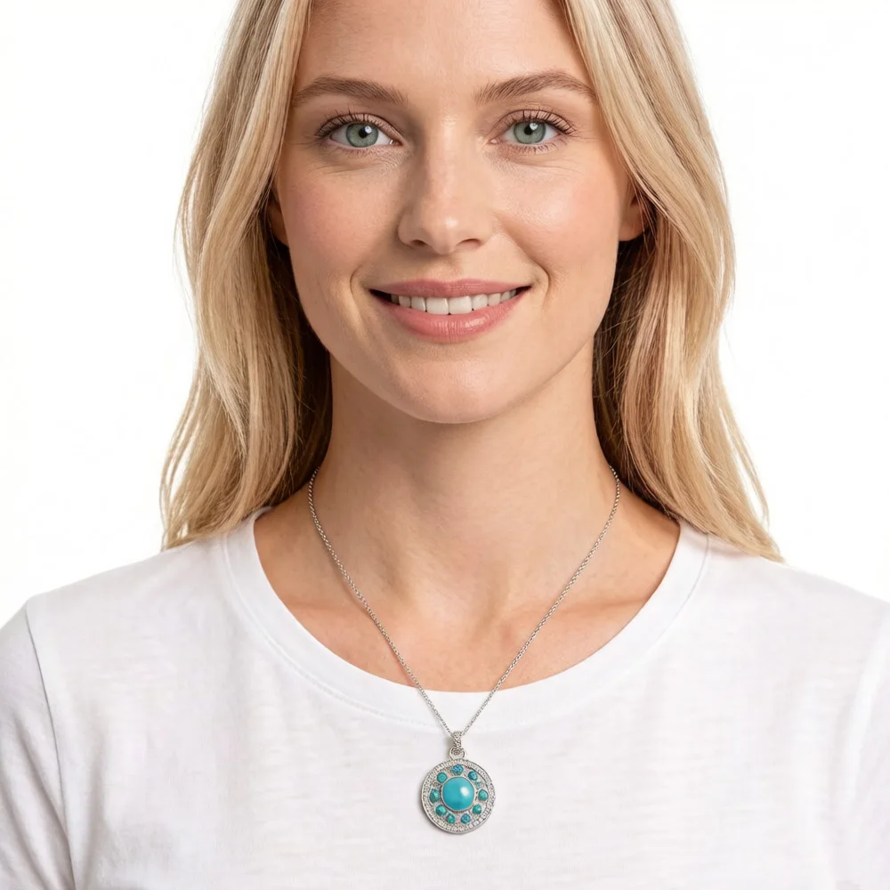 Wisiorek Ozdoba Niebieska Marka Moda Modna Biżuteria Europa 925 Sterling Silver Akcesoria Prezent Dla Kobiet — zdjęcie 5