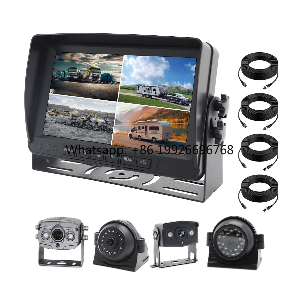 

Car 7/9/10 Inch Tft Lcd Screen Ahd Reverse Camera for Truck Bus Heavy Duty Equipment Excavator Road Roller