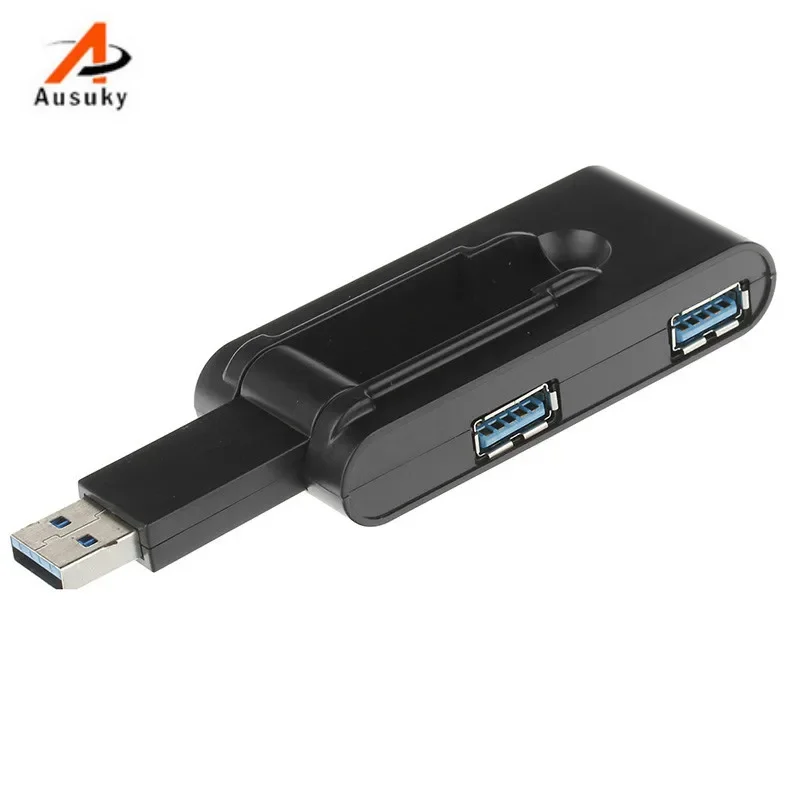 A Ausuky  4 Port High Speed USB Hub 180 Degree Rotating Compact Travel USB 3.0 External Hub Adapter 25