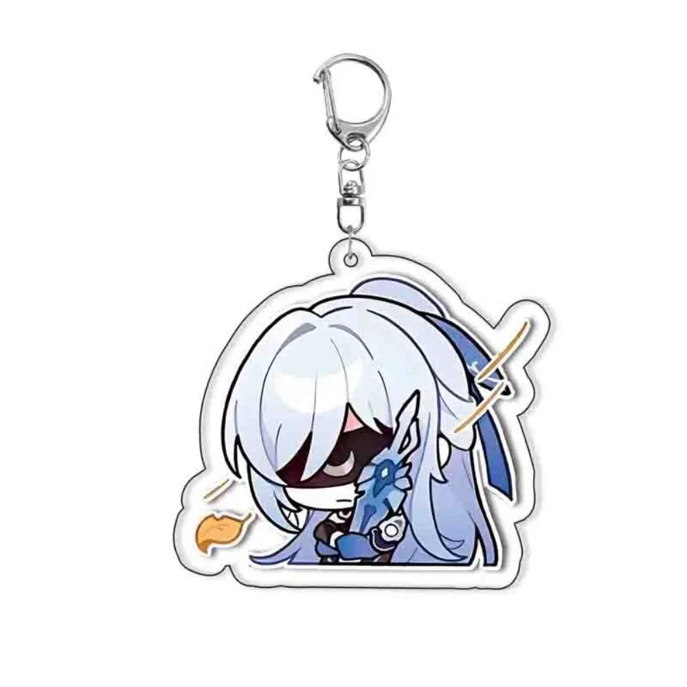 Hot Game Honkai:Star Rail Keychain Kawaii Figures Himeko Dan Heng Pendant Key Chain Arcylic Keyring Bag Accessories Jewelry