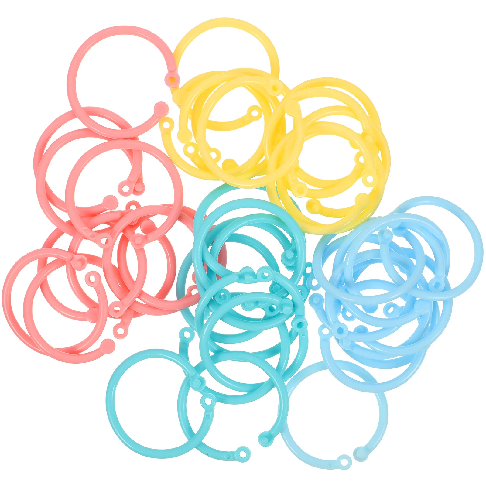 

80pcs Plastic Binder Colorful Office Supplies Iron Material Loose Leaf Rings Storage Organization DIY Projects Book