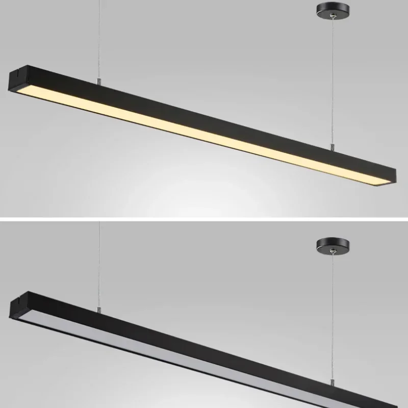 

Led office chandelier rounded strip light bar 200cm/2000mm strip T5 rectangular hanging line lamp long ceiling lamp led light