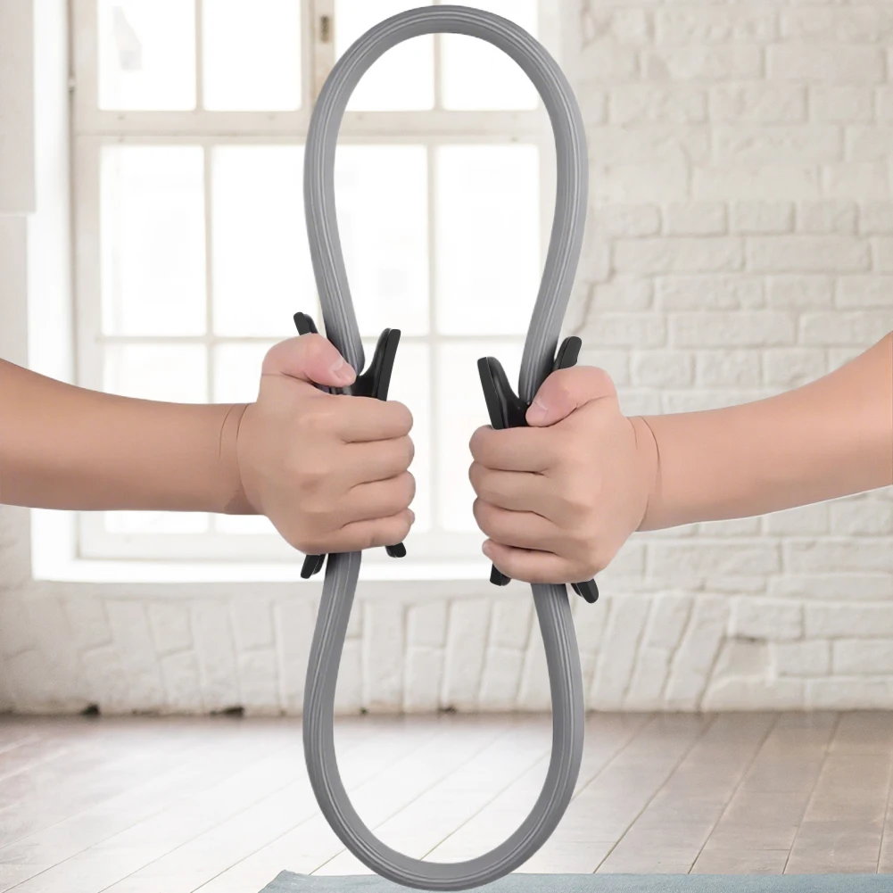 

Кольцо для пилатеса с нескользящими ручками для тренировки мышц кора (светло-серое)