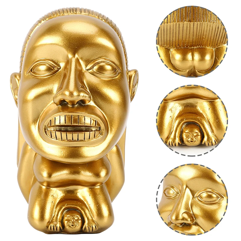 Indiana Jones Idol Golden Fertility Statue Resin Fertility Idol Sculpture with Eye Scale Raiders of The Lost Ark Cosplay Props