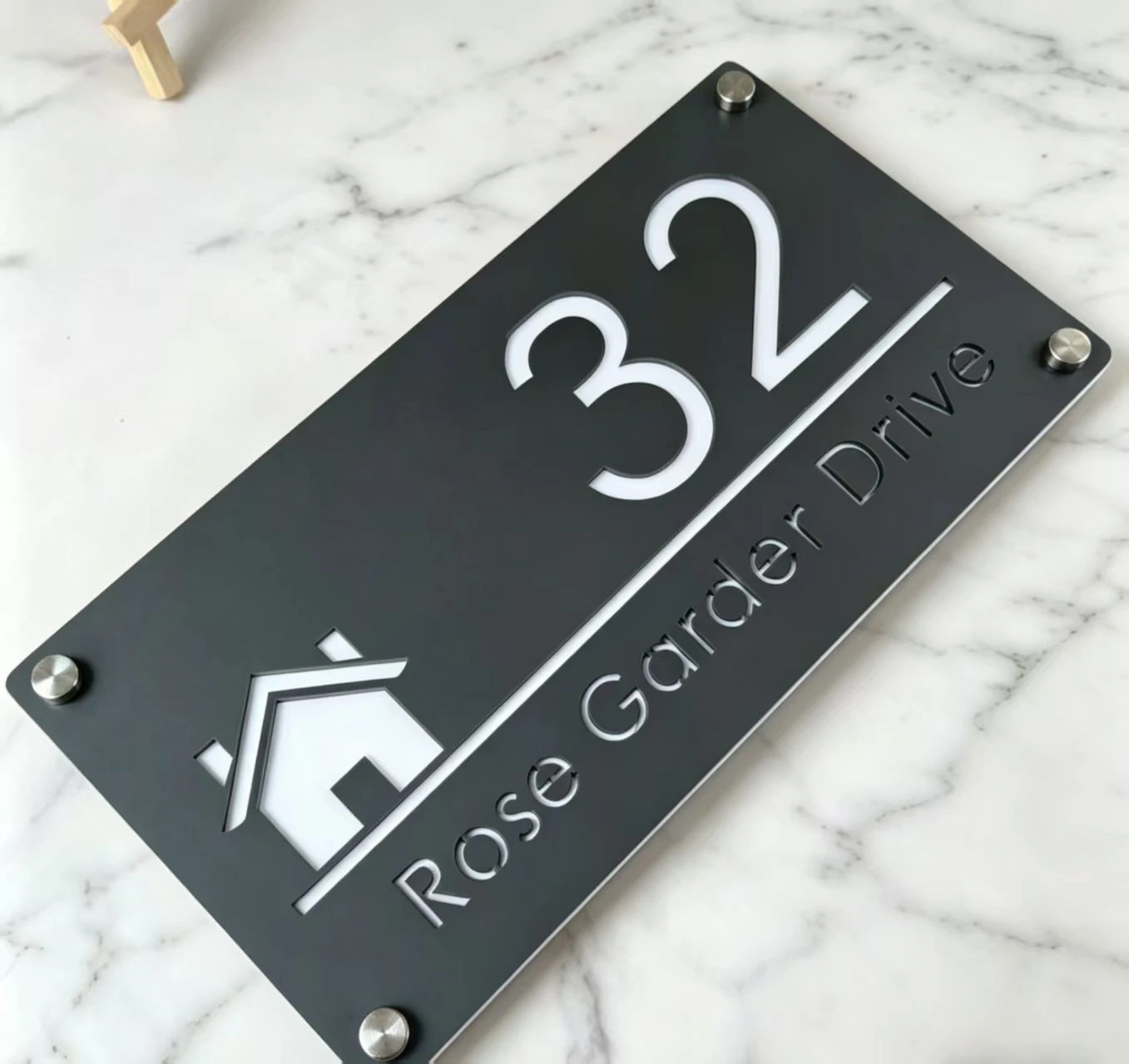 

Лазерная резка, персонализированная акриловая табличка, современная дверная табличка, уличная табличка, табличка с именем семьи, дверная табличка, матовый серый, зеркально-белый.