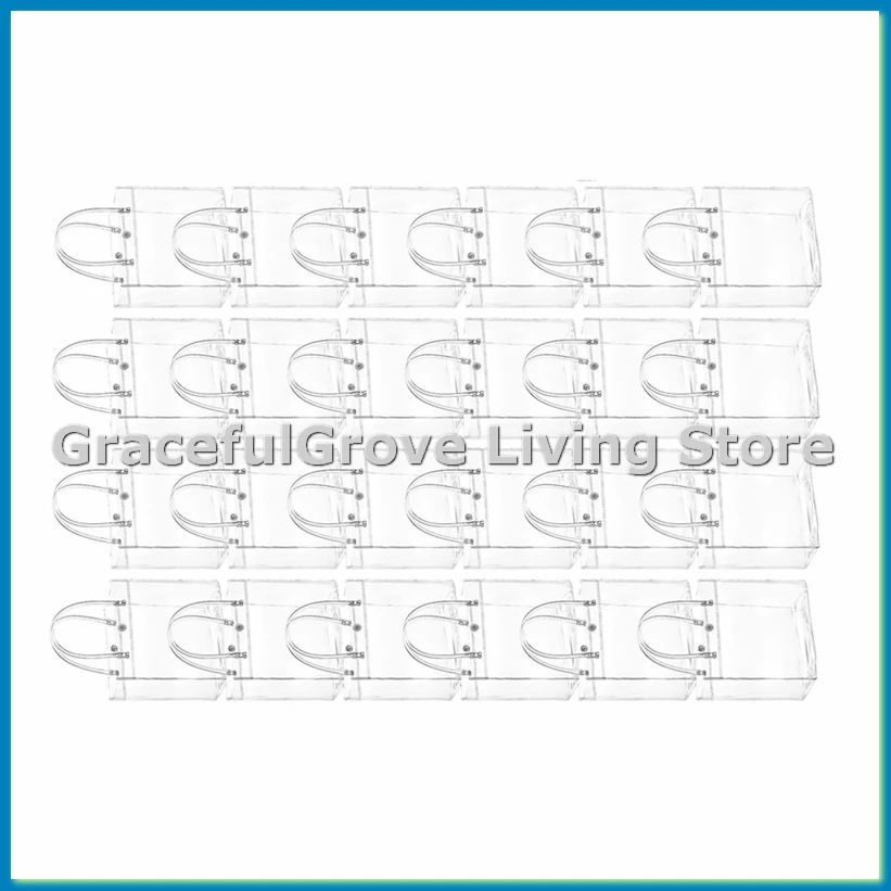 

20Pcs Transparent Gift Bag with Handle Wedding Candy Gift Packaging Reusable Tote Bag Christmas Shower 13x15x7cm-A13G