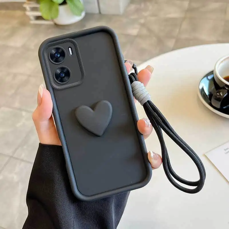 3 peças (capa de telefone + cordão precioso + suporte) para moto g05/g04s 4g/g04 4g/g10/g13/g14/g15/g06/g, capa de telefone elegante e pura