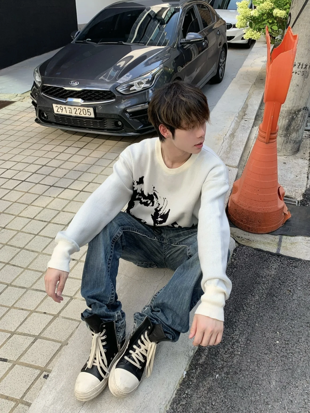 เสื้อสเวตเตอร์ถักไหมพรมสไตล์อเมริกันเรโทร ปักคำว่า “Love” สำหรับผู้ชาย ใส่สบาย ดีไซน์อเนกประสงค์ เหมาะสำหรับฤดูหนาว แขนยาว คอกลม