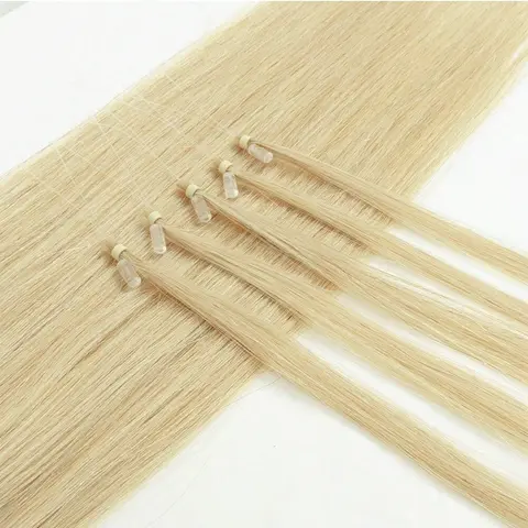 Micro Link Hair Pieces Straight Micro Loop Hair Extensions 12/16/20 Inch Natural Look Invisible Nano Beads 30g/pack