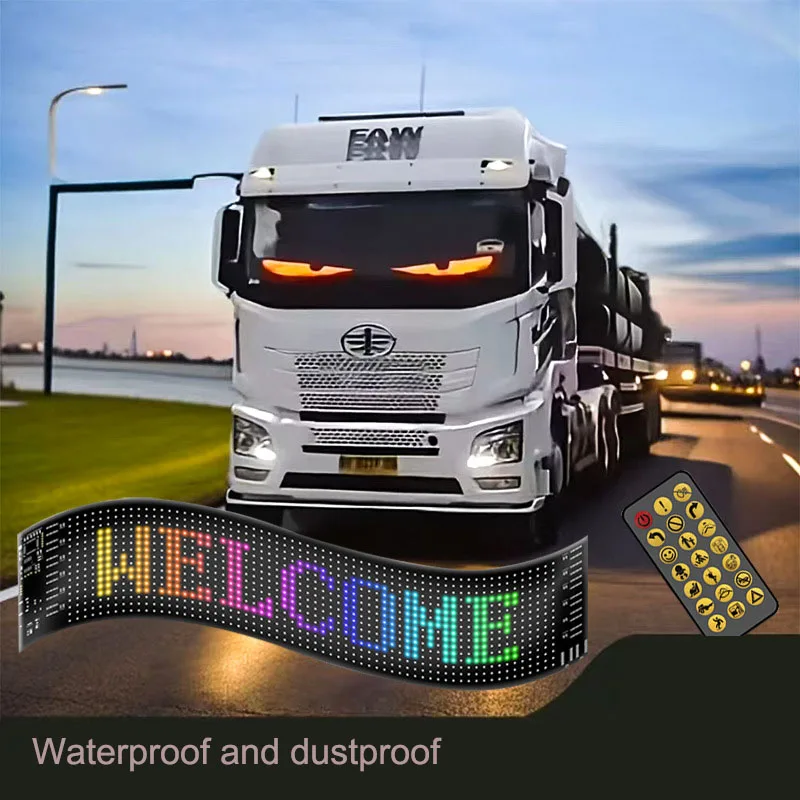 

Devil'S Eye Soft Screen Editable Car Led Flexible Screen Portable Car Sticker Flexible App Remote Control