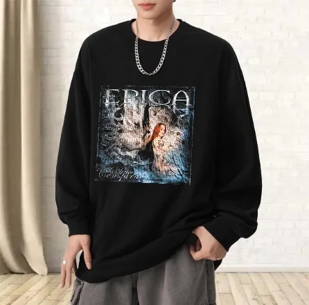 

T shirt for men autumn Daily Football Basic Long sleeves Graphic tee Erica Art essentials Printed t shirt Gym Bsketball Couple