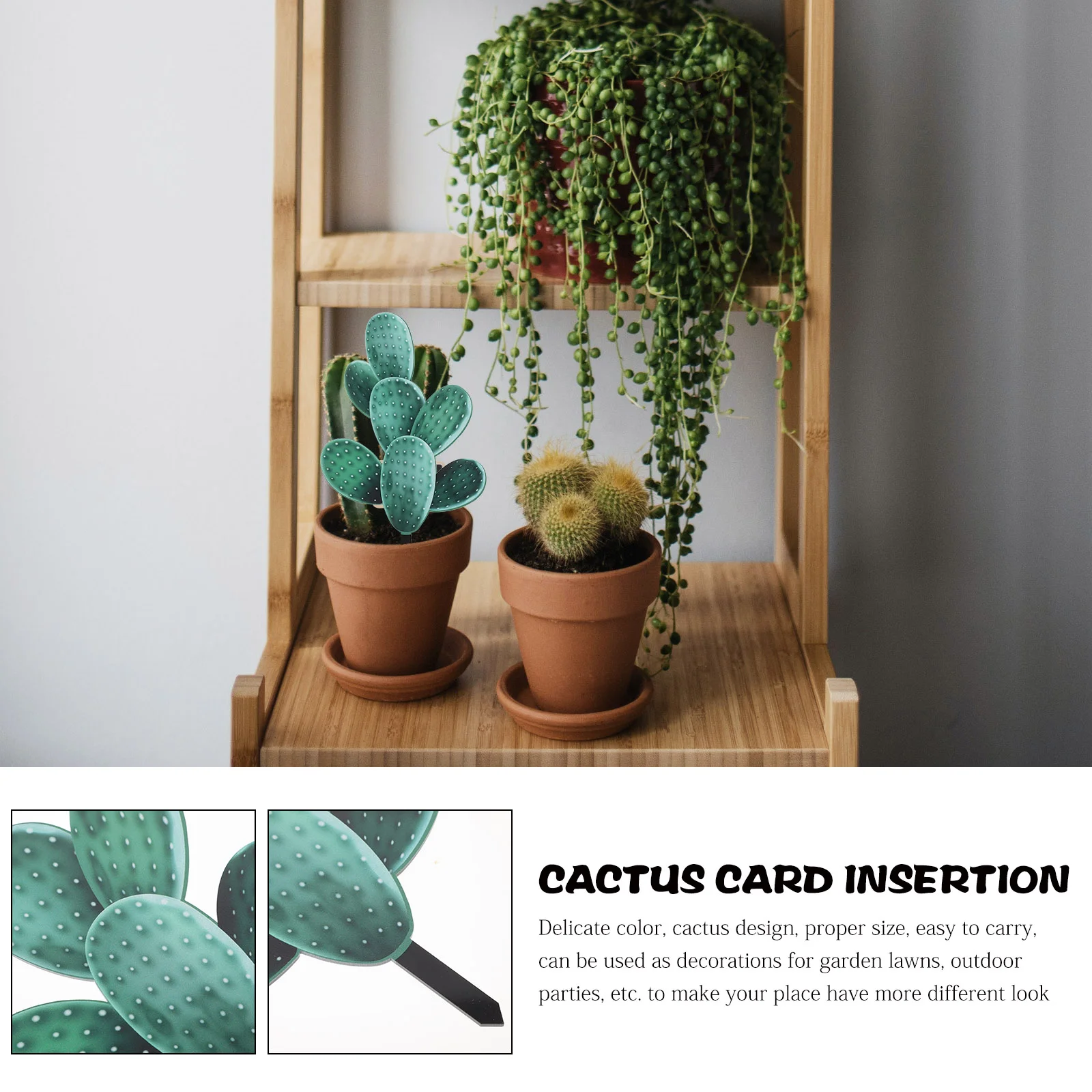 Cactus Card Ambience Decoration Garden Adornment Ground Insert Decorations Sturdy Stake Landscaping Lawn Acrylic Ornament