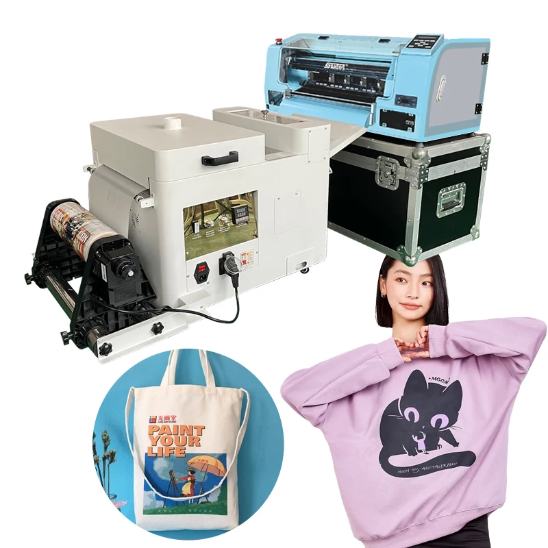 A3 DTF Printer Machine Mini Xp600/I1600 Double Printheads Rolls Up To 30CM Wide Clothes Printer Direct To Film Printer