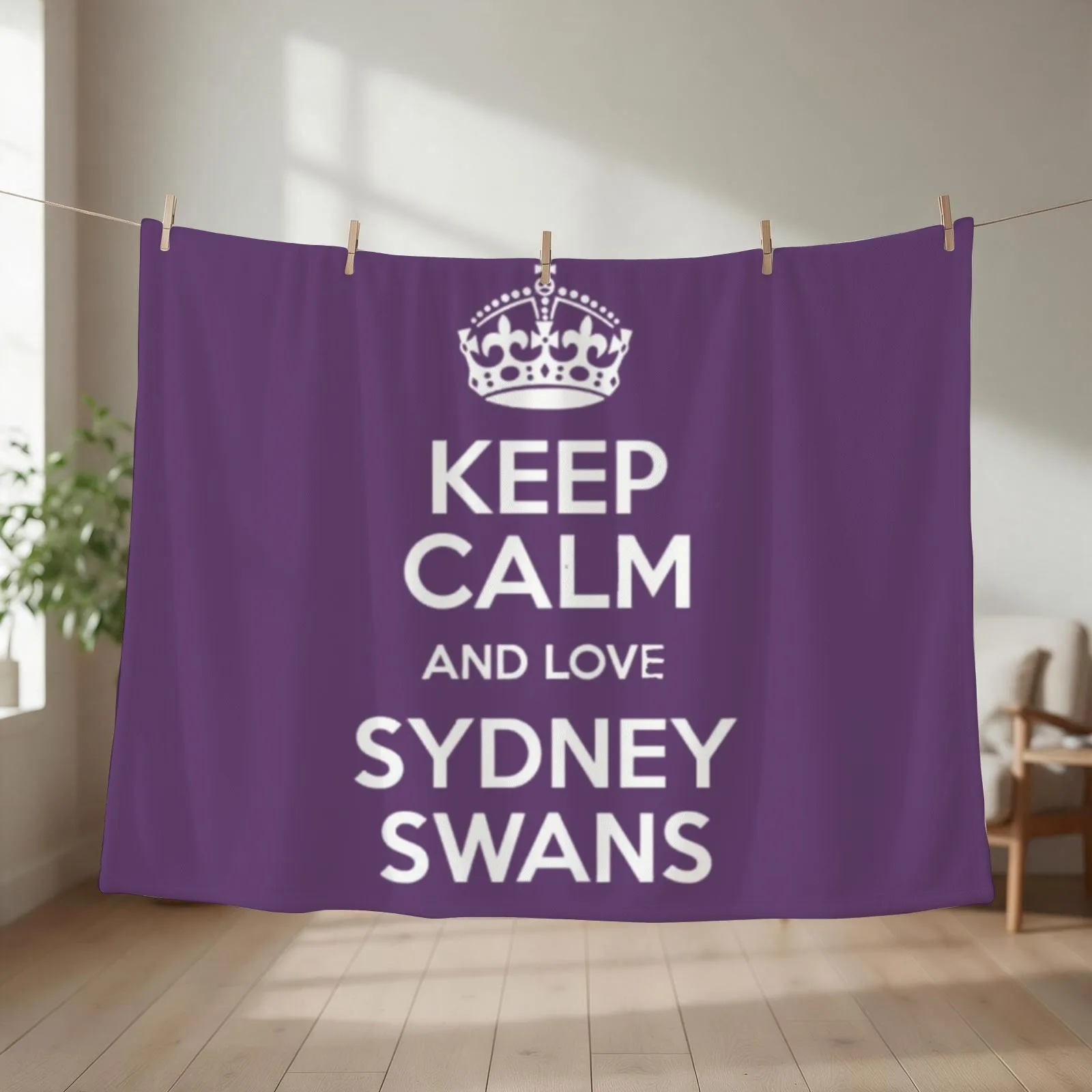 Sydney swans football club AFL Footy \t \t Throw Blanket couch cozy soft plush fuzzy picnic outdoor blanket