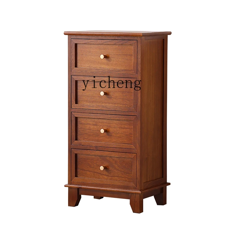 

Xl Solid Wood Chest of Drawers Storage Cabinet Bedroom Retro Side Locker Narrow