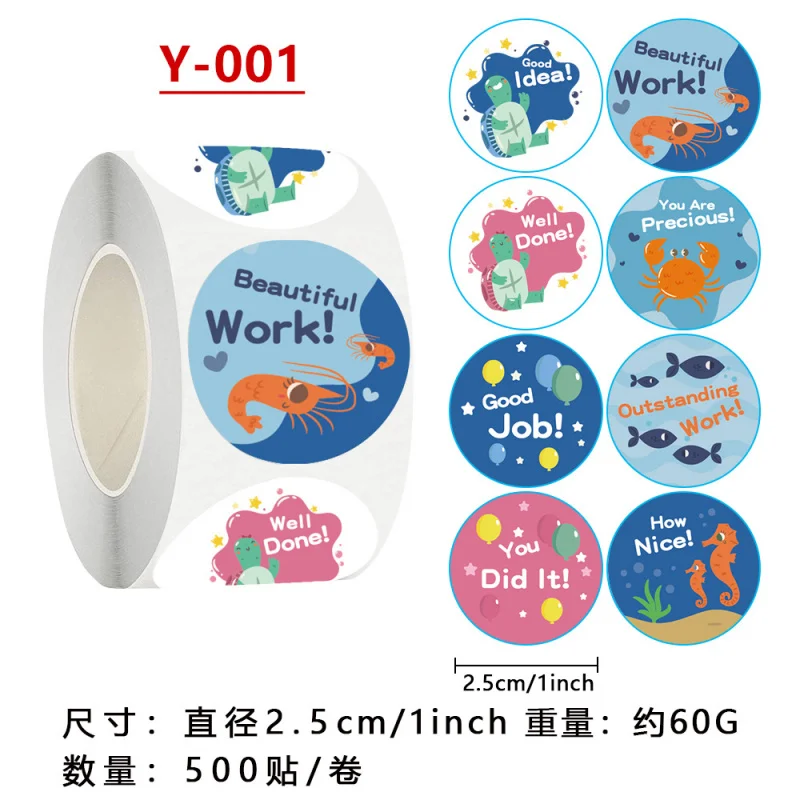 

Наклейки с мультяшными животными для детей, милые поощрительные этикетки для класса, стикеры для поощрения учеников от учителей, школьные принадлежности