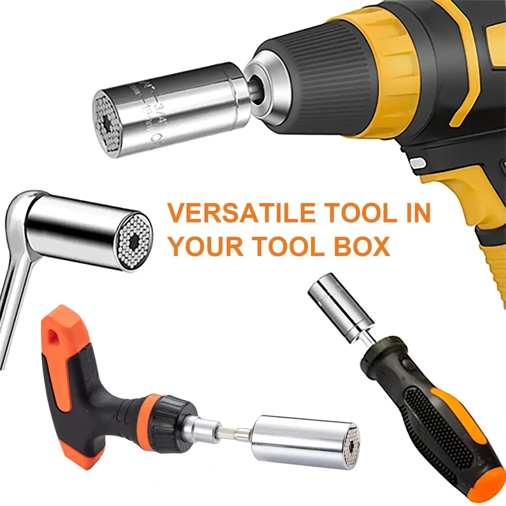 7mm~19mm Multifunktionale Universal-Steckschlüssel, mit 3/8 Zoll Schaft, 2 Stück/Set, Magischer Ratschenschlüssel, Professionelles Steckschlüssel-Set, Auto-Reparatur-Werkzeugset – Detail 9