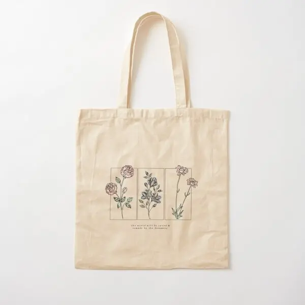 

Сумка из хлопчатобумажной ткани с принтом в виде цветка