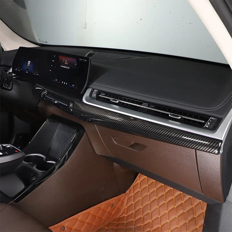 

For BMW X1 U11 2023+ Car Dashboard Decorative Panel ABS Carbon Fiber Pattern Interior Accessories 2 PCs LHD