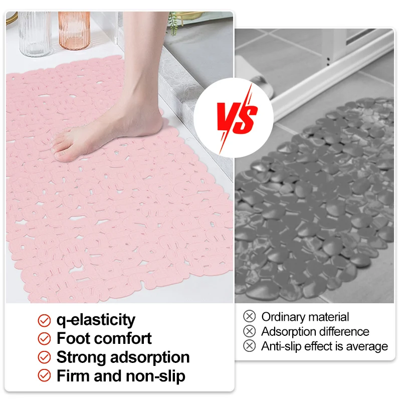 PVC hollow letter shower room bathroom non-slip mat bathroom bath foot mat toilet home shower mat