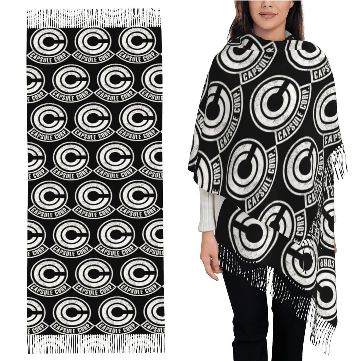 

Capsule Corp Scarf Tassel Scarves for Women Soft Warm Shawls and Wraps Large Fall Winter Shawl Wrap