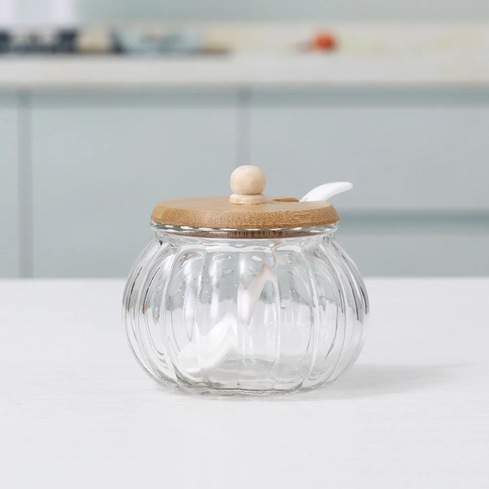 1 Set Sugar Container Dispenser Glass Spice Kitchen Clear Glass Jar With Shaker Lid Seasoning Container For Storing Powders Jar