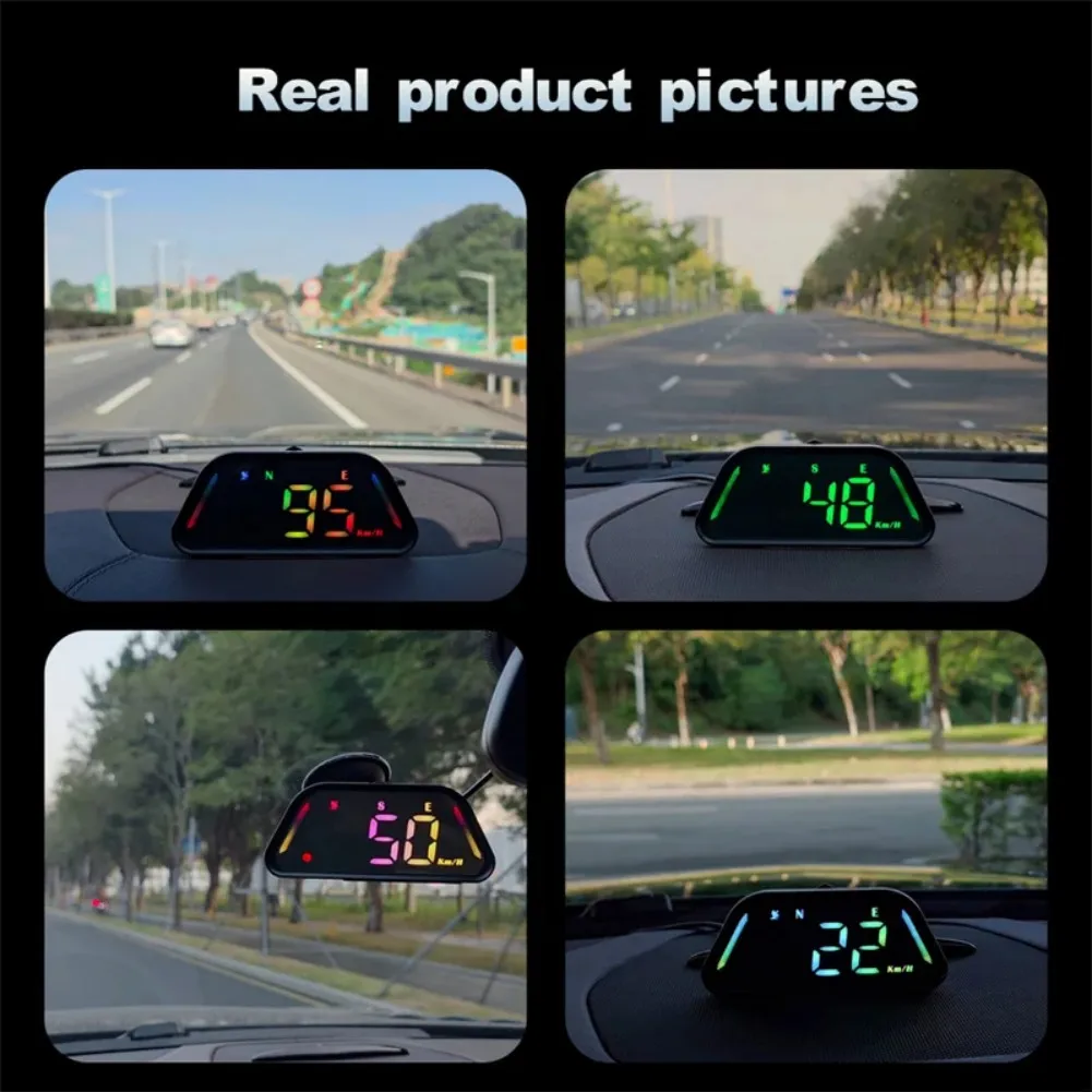 For Night Driving Car HUD Rotary Suction Cup Mount Anti-slip Pad Included Accurate GPS Speed Display For Car Windshield