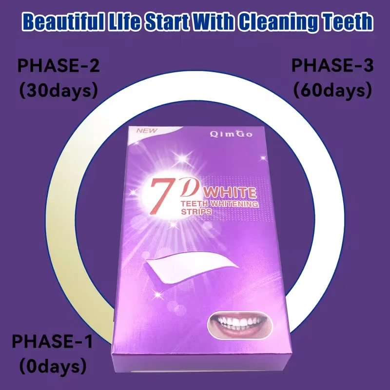 7D Teeth Whitening Strips Purple Teeth Removing Yellow To Remove Bad Breath To Remove Stains Teeth Whitening Set Oral Care Tools