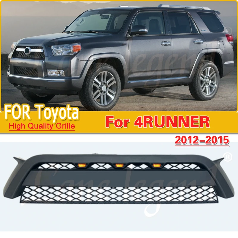 

Black ABS Car Grills Honeycomb Front Grille with LED Fit for Toyota 4Runner 2012-2015 Auto Part Other Exterior Accessories