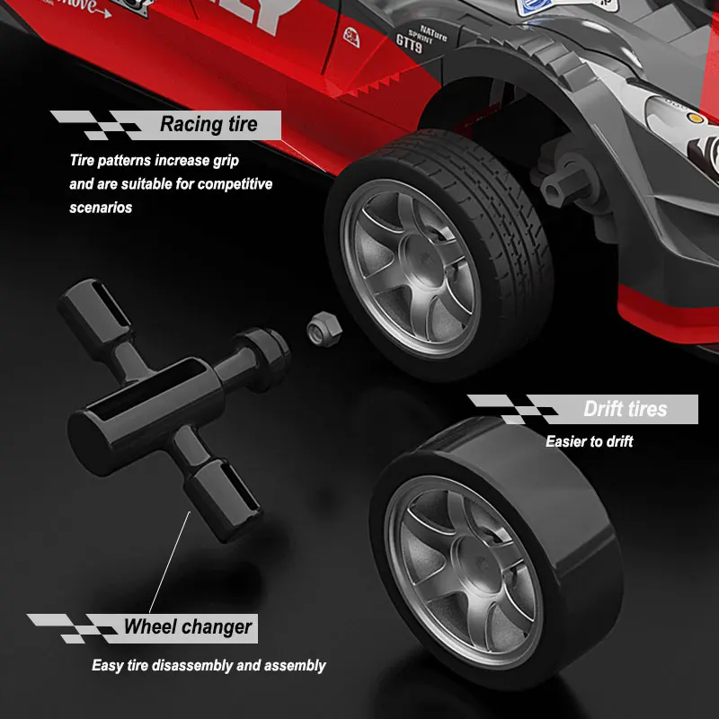 1:16 bezstopniowa zdalnie sterowanym samochodowym 2.4G 4WD szybki Drift zdalnego sterowania wyścigi GTR prezent bożonarodzeniowy dla dziecka