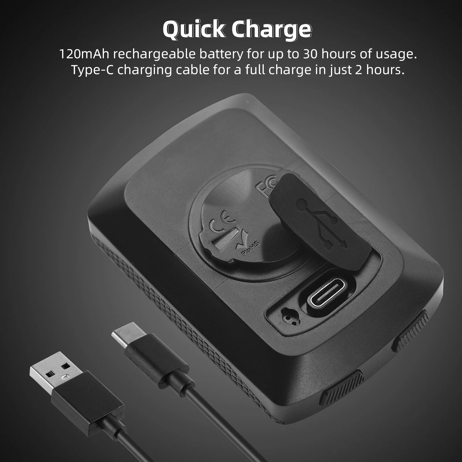 كمبيوتر لاسلكي للدراجة مزود بمنفذ USB قابل لإعادة الشحن ومتعدد الوظائف وشاشة عرض عالية الوضوح IPX6 وعداد مسافات الدراجة وعداد السرعة