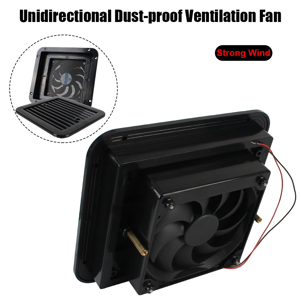 For Rv Trailer Caravan 12V Ventilation Exhaust Fans Side Air Outlet Strong Wind Fridge Vent With Fan Car Styling Silent