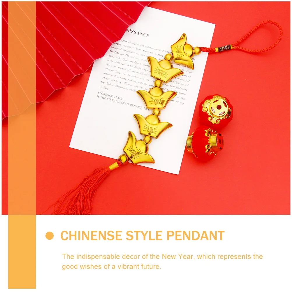 4 قطعة قلادة السنة الصينية الجديدة Yuanbao بونساي حلية معلقة سبيكة ذهبية ديكور مهرجان لوازم 2023 أرنب هدية السنة
