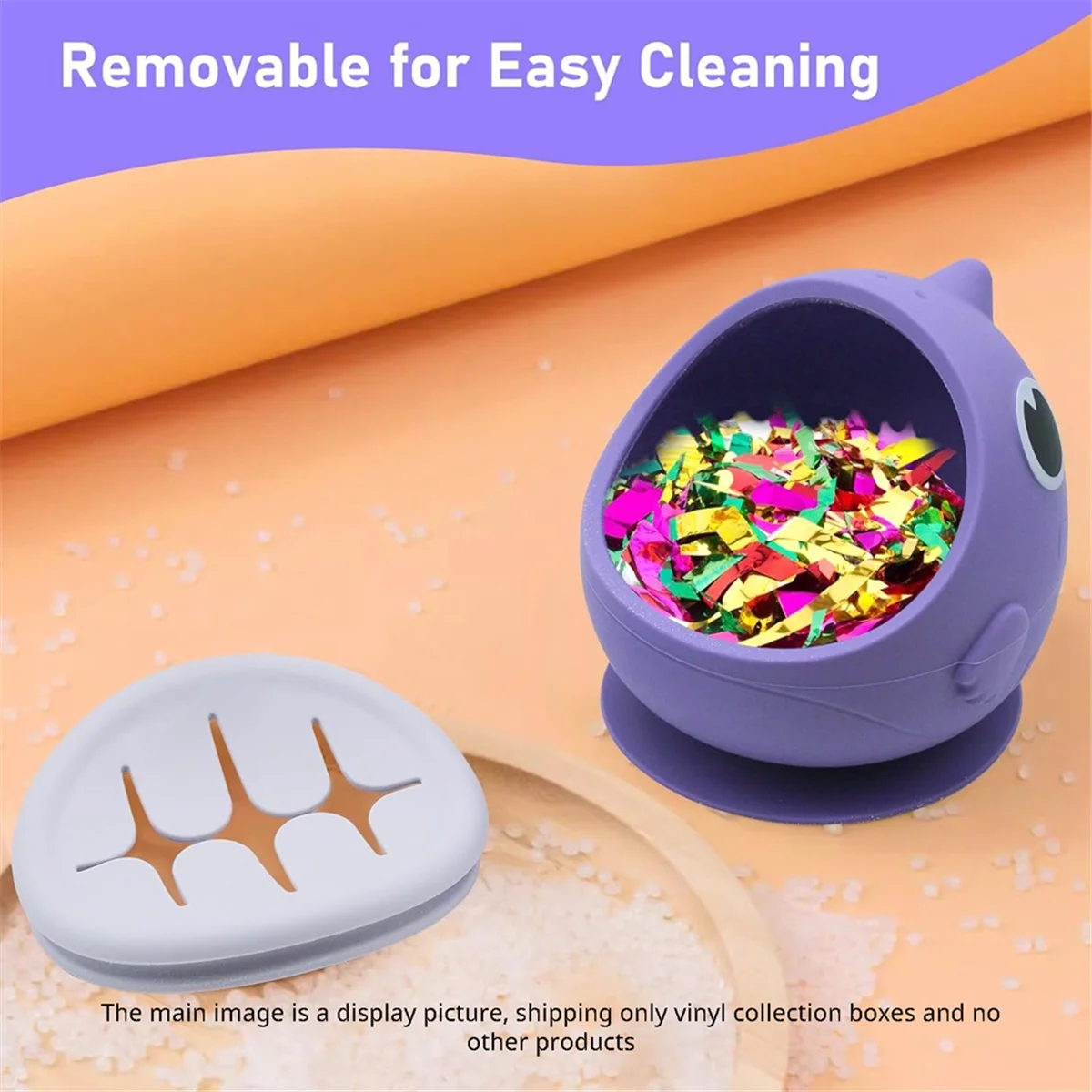 L33A_Detachable Large Capacity Suctioned Vinyl Weeding Scrap Collector,Weeding Vinyl Tool,Vinyl Collection Box Purple